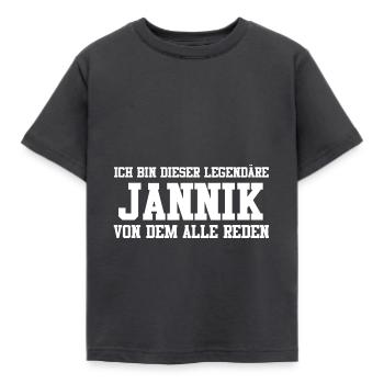 Jannik Name Design - Kinder T-Shirt - Dunkelgrau - Vorne - AI Model Kid Female (0cm)