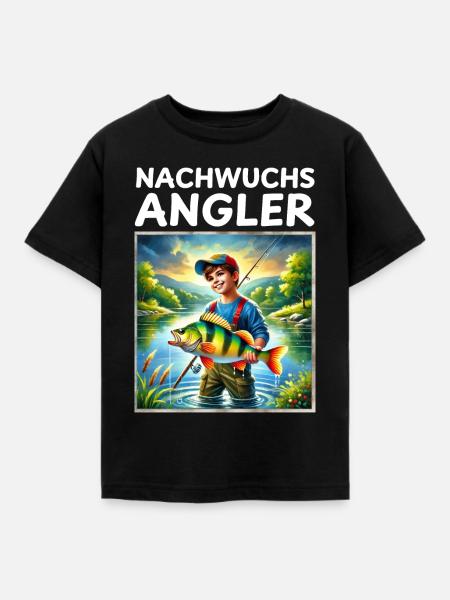 Nachwuchs Angler - Kinder T-Shirt - Schwarz