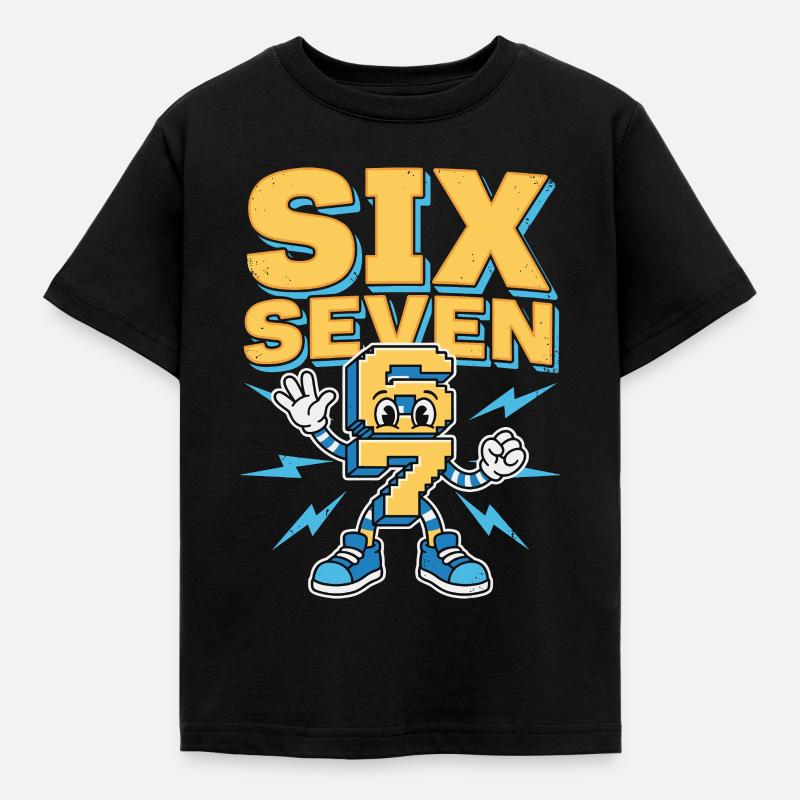 Meme 67 Seks Syv 6 7 - Børne-T-shirt - sort