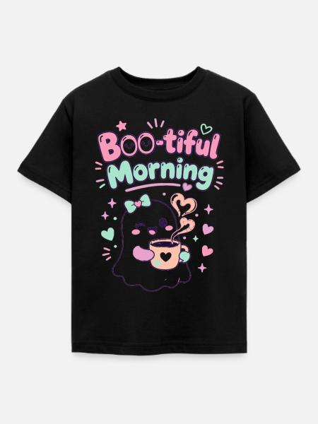 Boo-tiful Morning Geist Kaffee - Kinder T-Shirt - Schwarz