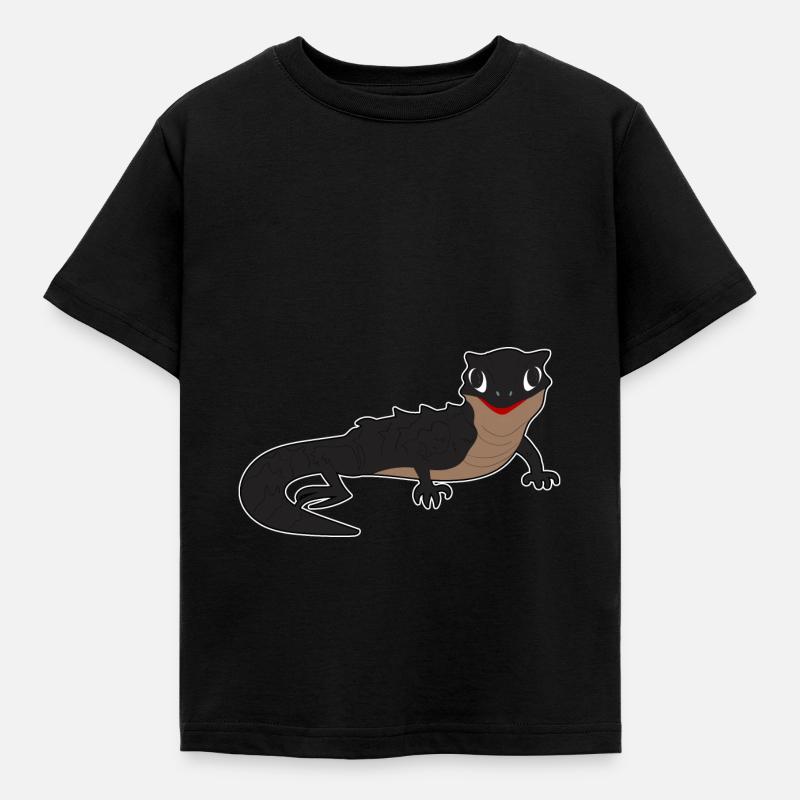 Echse Eidechse Gecko Amphibie Tier Fun Geschenk - Kinder T-Shirt - Schwarz