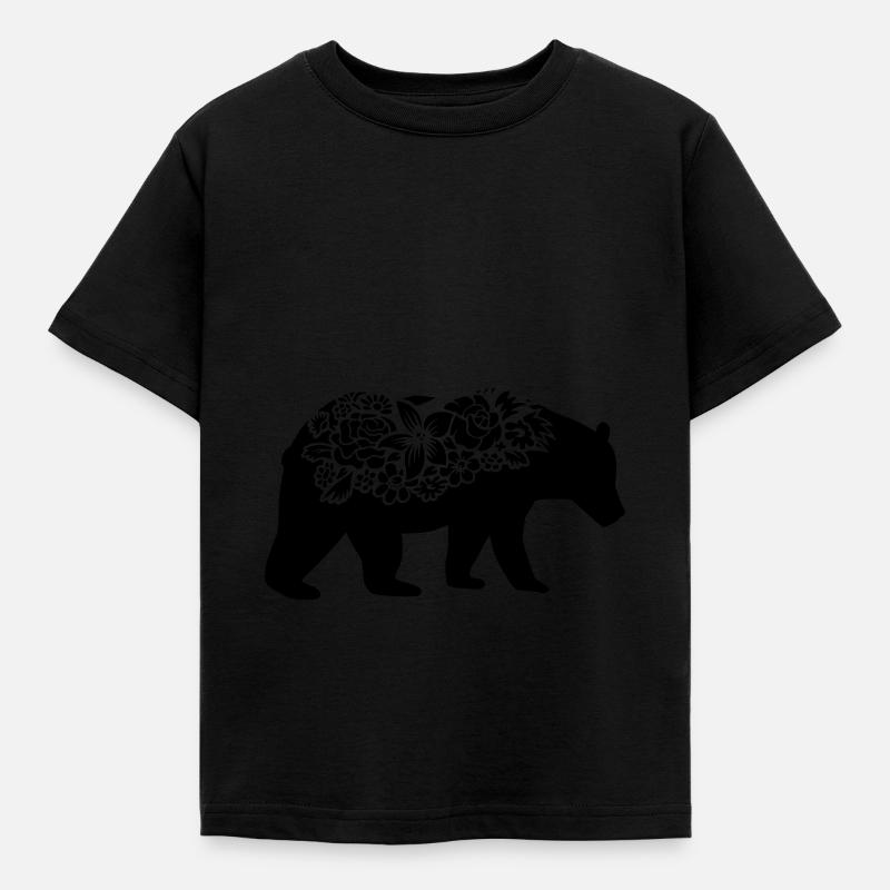Mandala bear - Kids' T-Shirt - black