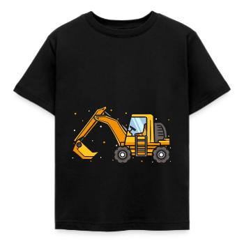 Bagger Kind Geschenk Spielzeug Motiv Baustelle - Kinder T-Shirt - Schwarz - Vorne - AI Model Kid Female (0cm)