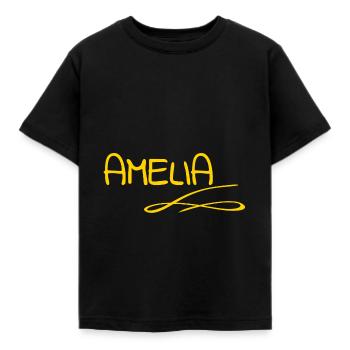 Amelia - Kinder T-Shirt - Schwarz - Vorne - AI Model Kid Female (0cm)