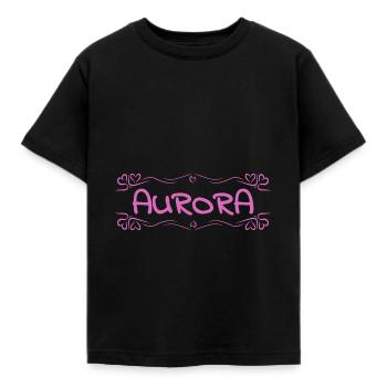Name Aurora - Kinder T-Shirt - Schwarz - Vorne - AI Model Kid Female (0cm)