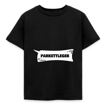 Sprechblase Parkettleger - Kinder T-Shirt - Schwarz - Vorne - AI Model Kid Female (0cm)