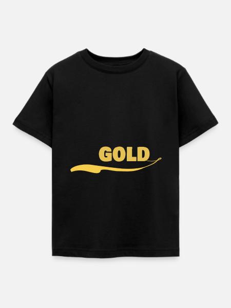 gold gold - Kinder T-Shirt - Schwarz