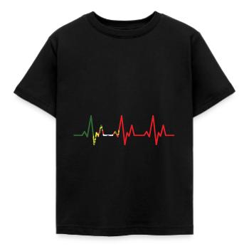 Mon cœur bat pour le Portugal - T-shirt Enfant - noir - Devant - AI Model Kid Female (0cm)
