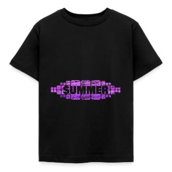 Summer - Kinder T-Shirt - Schwarz - Vorne - AI Model Kid Female (0cm)