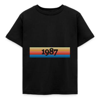 1987 - Kids' T-Shirt - black - Front - AI Model Kid Female (0cm)