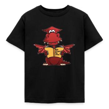 Bücher Drache - Kinder T-Shirt - Schwarz - Vorne - AI Model Kid Female (0cm)