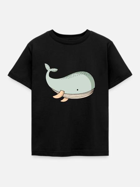 Wal - Kinder T-Shirt - Schwarz