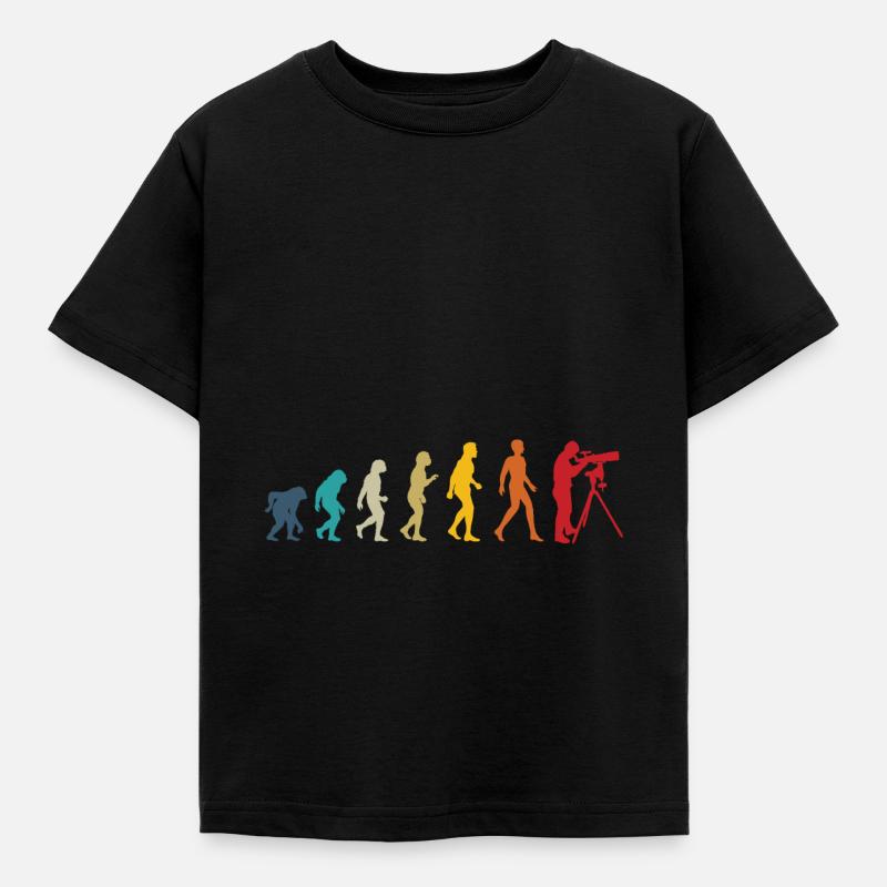 Astrofotograf Evolution Astrofotografie - Kinder T-Shirt - Schwarz