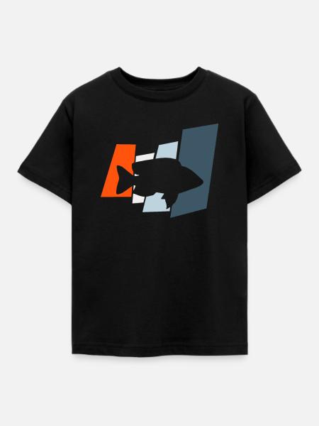 Fischer Fisch - Kinder T-Shirt - Schwarz