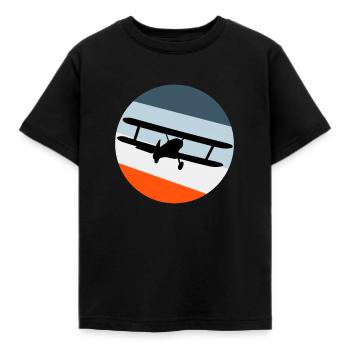 Flugzeug - Kinder T-Shirt - Schwarz - Vorne - AI Model Kid Female (0cm)