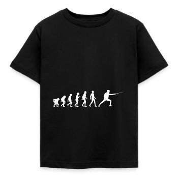 Fechten Evolution Fechter Fechten - Kinder T-Shirt - Schwarz - Vorne - AI Model Kid Female (0cm)