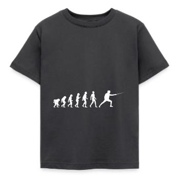 Fechten Evolution Fechter Fechten - Kinder T-Shirt - Dunkelgrau - Vorne - AI Model Kid Female (0cm)