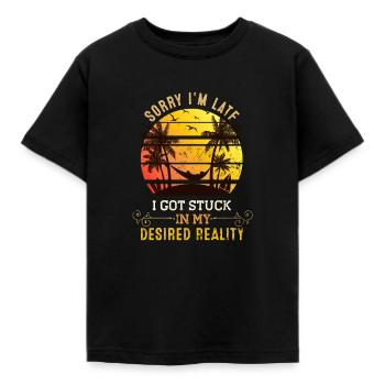 Plage Réalité Décalage Réalité souhaitée Tropical Su - T-shirt Enfant - noir - Devant - AI Model Kid Female (0cm)