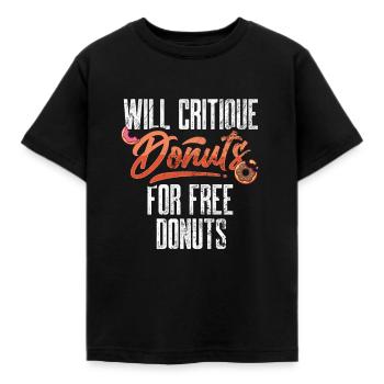 Donut-Kritiker wird Donuts kostenlos kritisieren Doughnu - Kinder T-Shirt - Schwarz - Vorne - AI Model Kid Female (0cm)