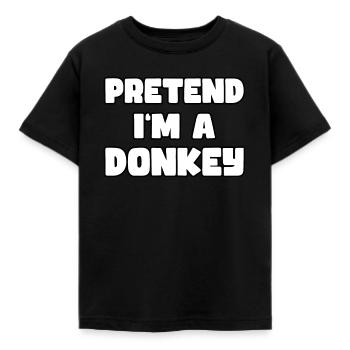 Pretend I'm a Donkey - Einfaches Esel-Kostüm - Kinder T-Shirt - Schwarz - Vorne - AI Model Kid Female (0cm)