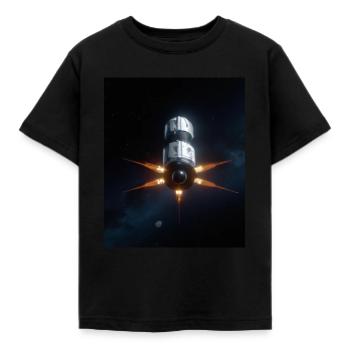 Spaceship - Kids' T-Shirt - black - Front - AI Model Kid Female (0cm)