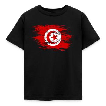 Drapeau tunisien utilisé - T-shirt Enfant - noir - Devant - AI Model Kid Female (0cm)