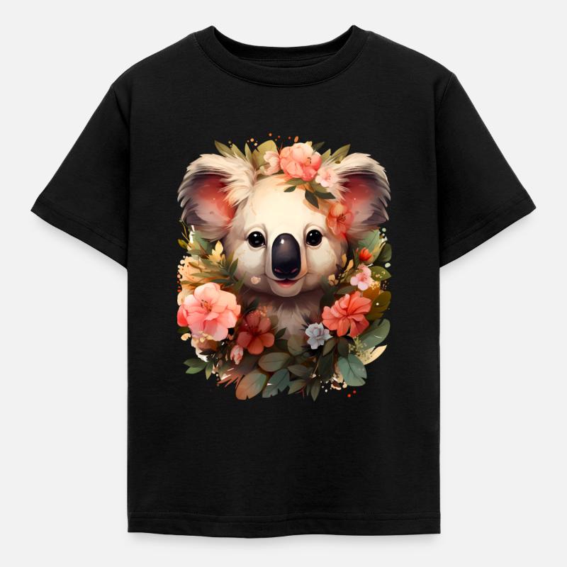 Koala - Kinder T-Shirt - Schwarz