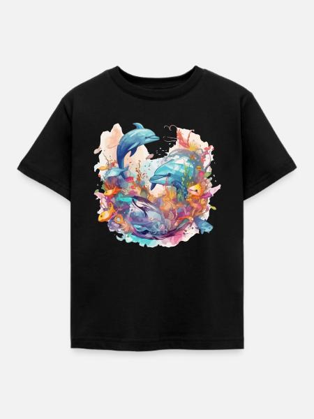 Delphine - Kinder T-Shirt - Schwarz