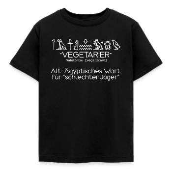 Vegetarier Veggie Spruch - Kinder T-Shirt - Schwarz - Vorne - AI Model Kid Female (0cm)