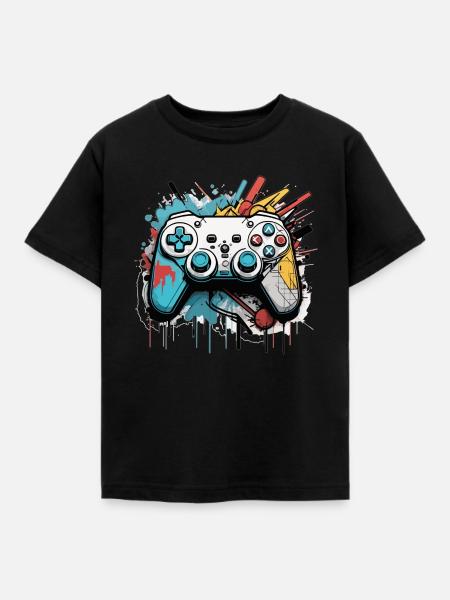 grafitti Controller - Kinder T-Shirt - Schwarz