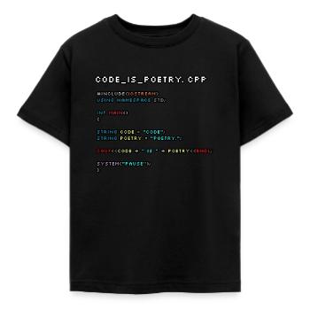 Le code, c’est de la poésie.CPP - T-shirt Enfant - noir - Devant - AI Model Kid Female (0cm)