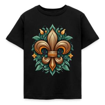 Scouts Scouts Fleur-de-Lis Embl Traditionnel - T-shirt Enfant - noir - Devant - AI Model Kid Female (0cm)