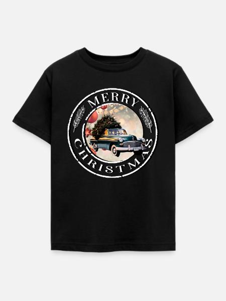 Car Merry Christmas Auto Weihnachtsbaum Geschenk - Kinder T-Shirt - Schwarz