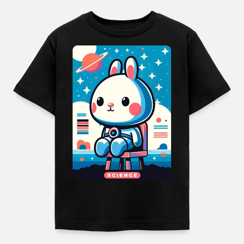 Space Explorer Bunny - Kids' T-Shirt - black