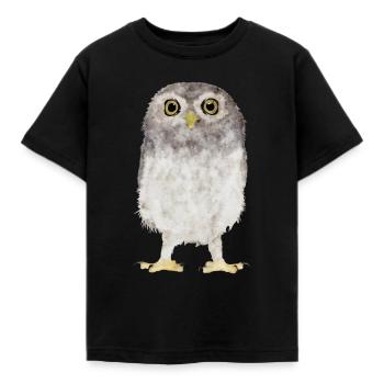 Eule - Kinder T-Shirt - Schwarz - Vorne - AI Model Kid Female (0cm)