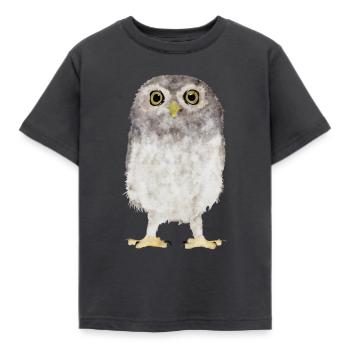 Eule - Kinder T-Shirt - Dunkelgrau - Vorne - AI Model Kid Female (0cm)