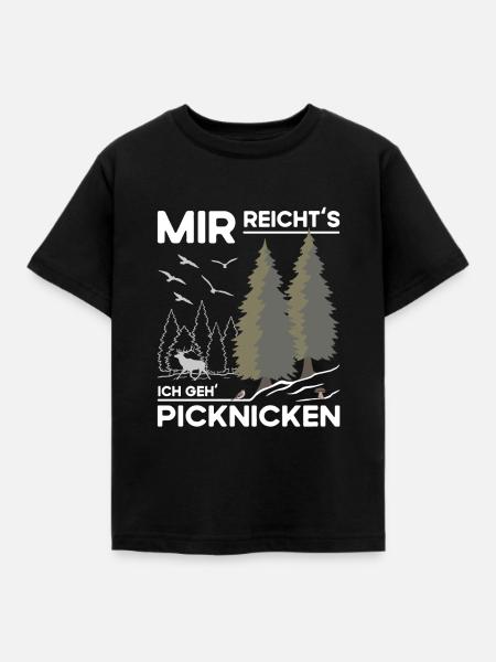 Picknicken - Kinder T-Shirt - Schwarz