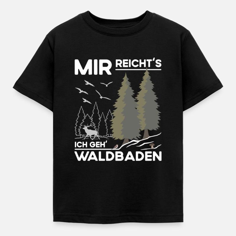 Waldbaden - Kinder T-Shirt - Schwarz