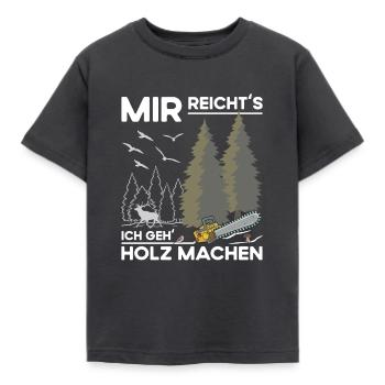 Holz Machen - Kinder T-Shirt - Dunkelgrau - Vorne - AI Model Kid Female (0cm)