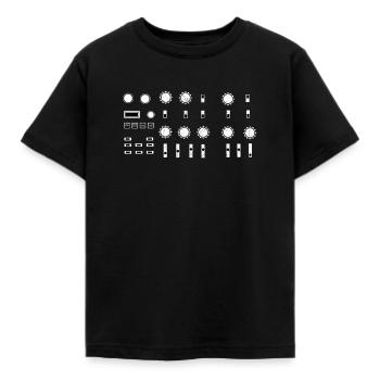 Synthesizer Synth Audio Analog - Kinder T-Shirt - Schwarz - Vorne - AI Model Kid Female (0cm)