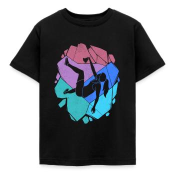 Bouldern Kletterer Kinder Frauen Mädchen Klettern - Kinder T-Shirt - Schwarz - Vorne - AI Model Kid Female (0cm)
