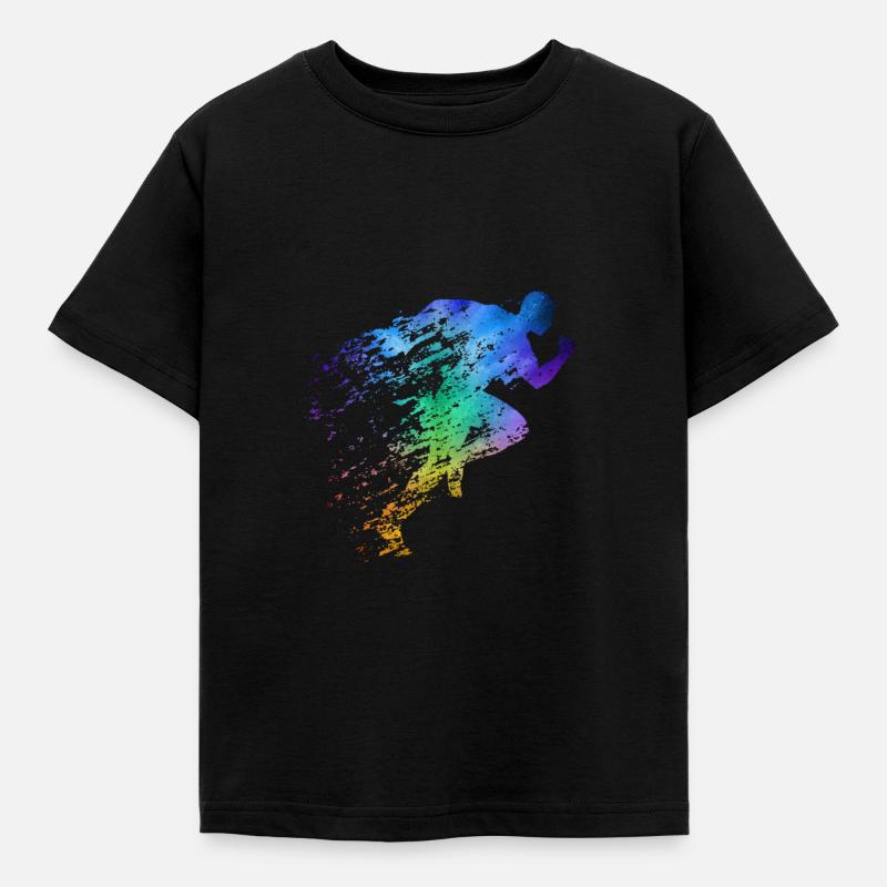 Leichtathlet Sprinter Sprinten - Kinder T-Shirt - Schwarz