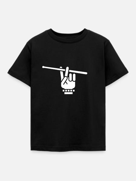 Drummer - Stick Trick - Kinder T-Shirt - Schwarz