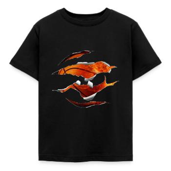 Joueur de basket-ball flamboyant de la journée de la balle de feu - T-shirt Enfant - noir - Devant - AI Model Kid Female (0cm)