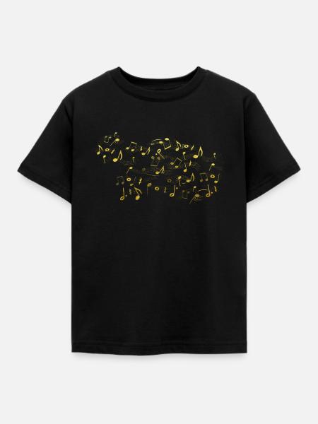 Musiknoten - Kinder T-Shirt - Schwarz