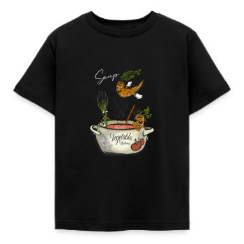 Gemüse vegetables wellness - Kinder T-Shirt - Schwarz - Vorne - AI Model Kid Female (0cm)