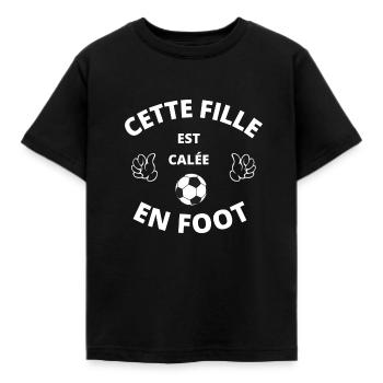Cette fille est calée en foot humour sport drôles - T-shirt Enfant - noir - Devant - AI Model Kid Female (0cm)
