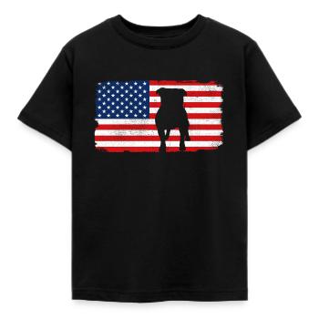 USA American Bulldog - Kinder T-Shirt - Schwarz - Vorne - AI Model Kid Female (0cm)