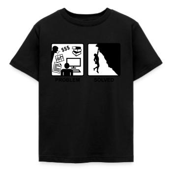 Climbing solves problems - Kids' T-Shirt - black - Front - AI Model Kid Female (0cm)
