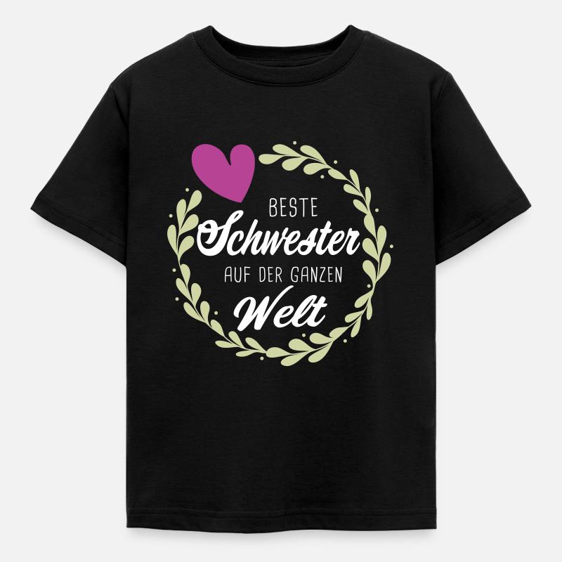 Beste Schwester der Welt Schwestern Geschenk - Kinder T-Shirt - Schwarz